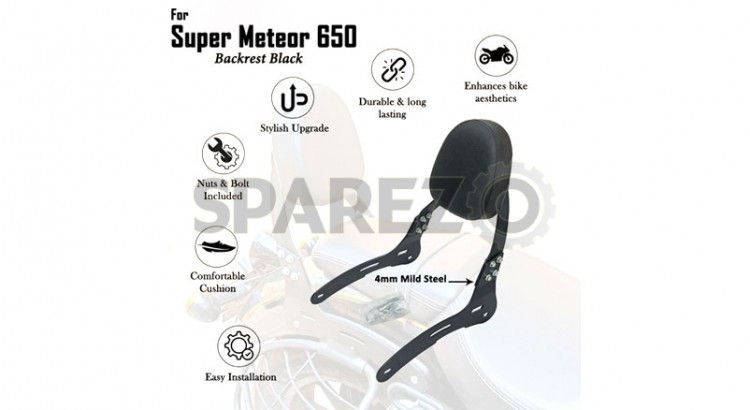 Royal Enfield Super Meteor 650 Rear Back Rest Black - SPAREZO